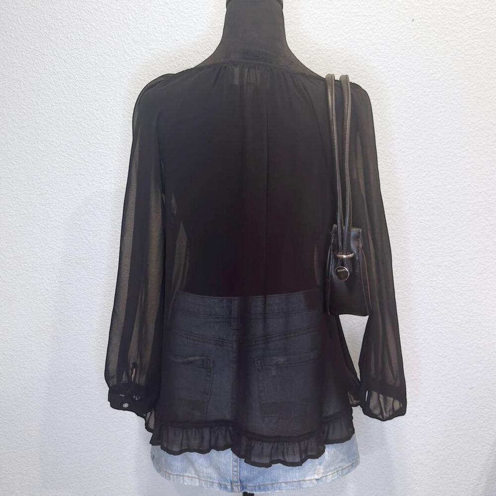 Black sheer blouse - Picture 3 of 5